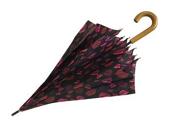8K الأزياء J مقبض خشبي عصا مظلة شخصية شعار مخصص