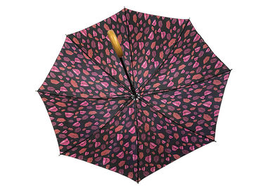 8K الأزياء J مقبض خشبي عصا مظلة شخصية شعار مخصص