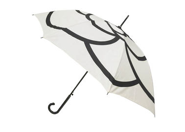 أبيض مضغوط J عصا مظلة ، السيدات التلقائي مظلة دليل إغلاق