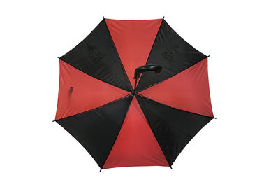 الإعلان السيارات المفتوحة عصا مظلة J هوك البلاستيك مقبض أسود مع الأحمر