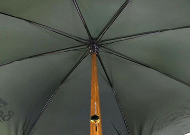 J عصا مقبض خشبي مظلة 23 بوصة إطار معدني حسب الطلب تصميم الشعار