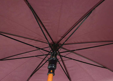 المحمولة مظلة مقبض خشبي براون إضافي دائم قوي للرياح الثقيلة