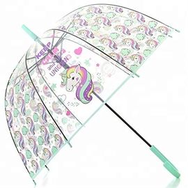 هدية قبة نمط مظلة يونيكورن شفافة ، مظلة فقاعة بلاستيكية واضحة