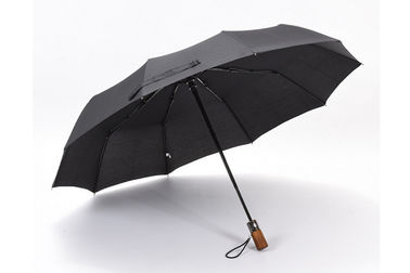 خفيفة الوزن التلقائي Windproof مظلة قابلة للطي مقبض خشبي عززت الإطار