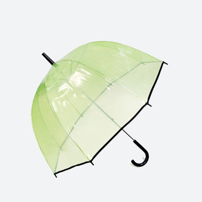 مظلة قبة شفافة POE مستقيمة بمقبض على شكل J.