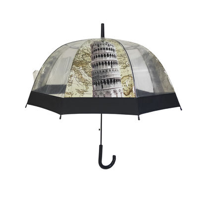 شكل قبة مظلة POE واضحة مع طباعة المناظر الطبيعية