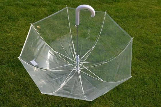 مقاوم للماء J مقبض 8 مللي متر رمح معدني شفاف مظلة المطر