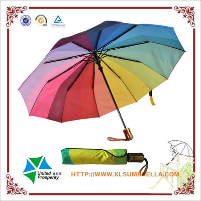 مظلة قابلة للطي قوس قزح مقاوم للرياح مع رمح معدني 8 مم