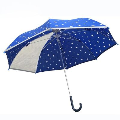 مظلة مستقيمة مقاومة للرياح من قماش حريري مدمجة بطول 93.5 سم