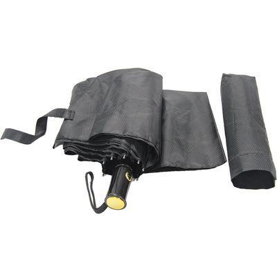 8MM معدن رمح 3 مظلة قابلة للطي اللون الأسود Windproof التلقائي فتح إغلاق