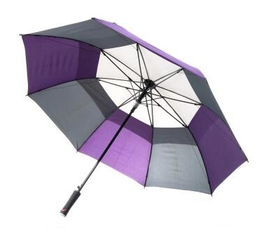 RPET قماش حريري إطار معدني مزدوج مظلة جولف مظلة مع أضلاعه من الألياف الزجاجية