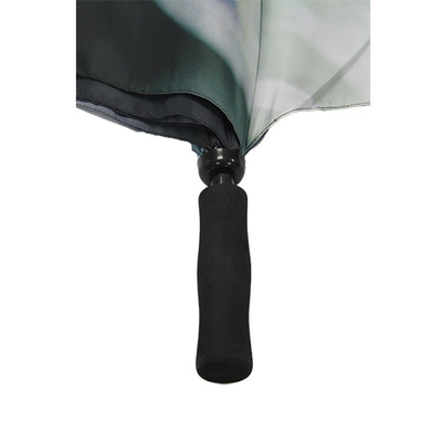 8MM معدن رمح مقبض مستقيم السيارات المفتوحة جولف مظلة مع الطباعة الرقمية