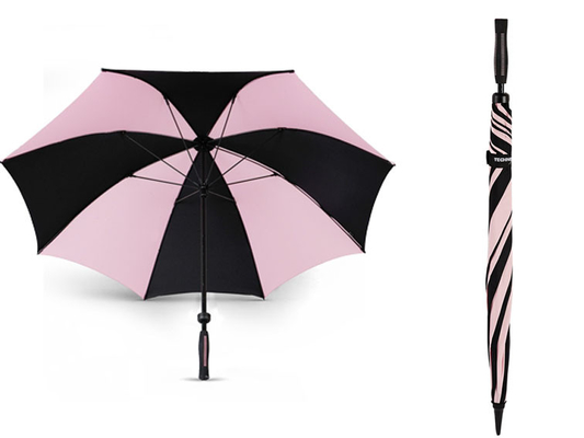دليل مفتوح يندبروف قماش حريري مقبض مستقيم مظلة تصميم المرأة