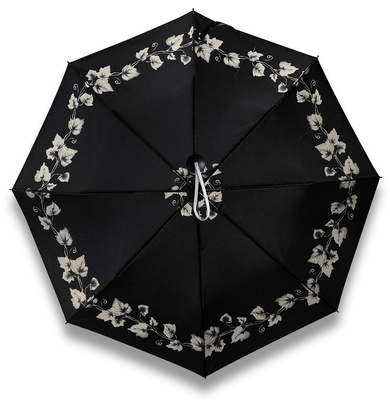 21in 190T مظلة قماش حريري أوتوماتيكية ثلاثة قابلة للطي مع طباعة الشعار