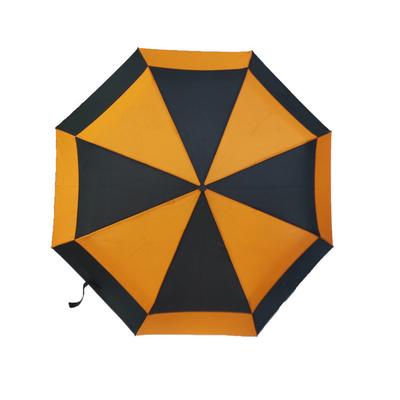 مطبوعة مظلة واقية من الأشعة فوق البنفسجية مقاومة للرياح من قماش حريري مزدوج مظلة