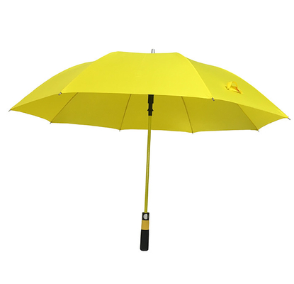 أصفر اللون الألياف الزجاجية رمح قماش حريري مظلة جولف كبيرة الحجم للرجال