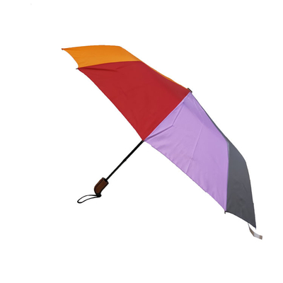 BSCI قوس قزح لون البوليستر 190T السيدات المدمجة للطي المظلات للسفر