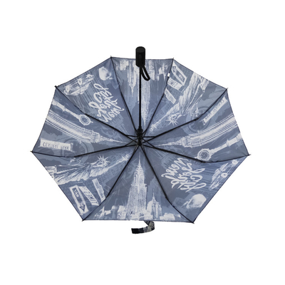 الطباعة الرقمية 21 بوصة قماش حريري 190T 3 مظلة قابلة للطي OEM