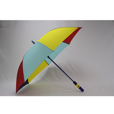 BSCI قماش حريري مظلات جولف ملونة بثلاثة ألوان مشتركة