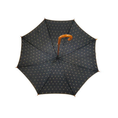 مظلة شمسية ذات مقبض خشبي مفتوح للسيارات مع طباعة نقل الحرارة