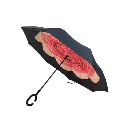 معكوس قماش حريري مقلوب رأساً على عقب مظلة من الداخل إلى الخارج طبقة مزدوجة 23 بوصة
