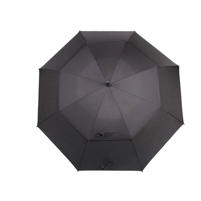 مظلة مزدوجة مستقيمة مخصصة للجولف مظلة شبه أوتوماتيكية صامدة للرياح مقاومة للماء