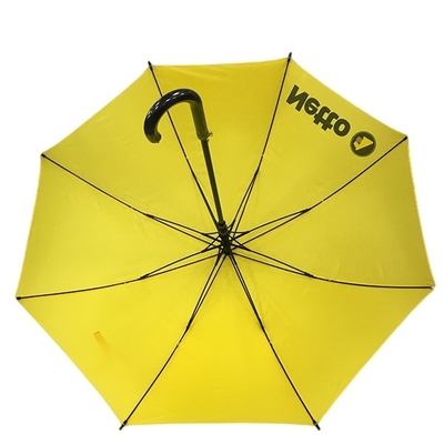 مظلة إطار من الألياف الزجاجية صفراء أوتوماتيكية مقاس 50 بوصة مع الطباعة