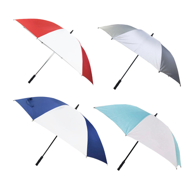 إطار من الألياف الزجاجية 190T Pongee Golf Umbrella 68/62/58 Inch كبير الحجم منفس