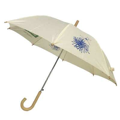 الألياف الزجاجية الأضلاع الإطار المعدني السيارات المفتوحة عصا مظلة مظلة مقبض خشبي