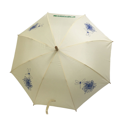 الألياف الزجاجية الأضلاع الإطار المعدني السيارات المفتوحة عصا مظلة مظلة مقبض خشبي