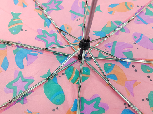 اليدوي مفتوح 3 مظلة قابلة للماء لون وردي