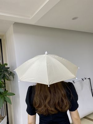 مظلة رأس بدون استخدام اليدين 14 بوصة قماش بونجي مقاوم للماء