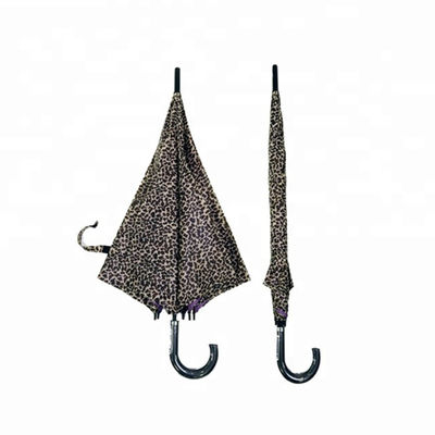 23 Inches Auto Open Stick Umbrella with 190T Pongee Fabric and 8 Ribs Fiberglass Frame