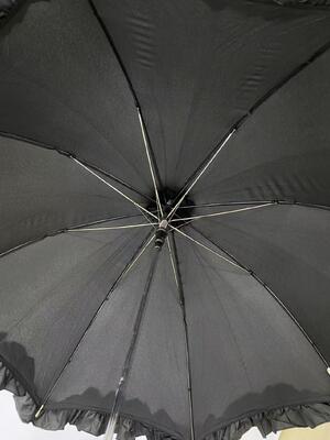 FRILL DESIGN STANDARD SIZE AUTO OPEN STRAIGHT LADIES PLASTIC HANDLE WEDDING UMBRELLA