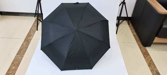 مظلة أوتوماتيكية مفتوحة بعصا بأضلاع من الألياف الزجاجية ونسيج بونجي 190T ووظيفة فتح وإغلاق أوتوماتيكية