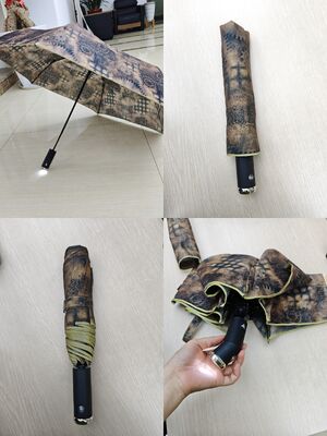 مظلة أمان مفتوحة / مغلقة تلقائيًا مضاءة بأضواء LED مع شريط عاكس للرؤية الليلية