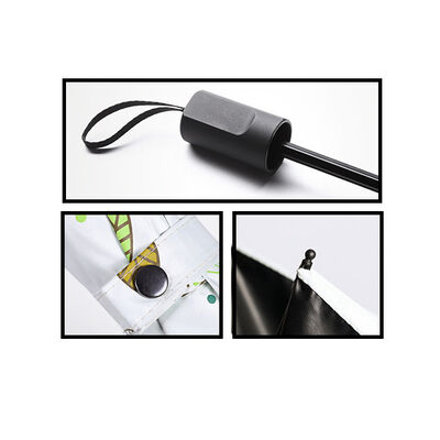 8 أضلاع مظلة مقتبسة مضغوطة مع فتح تلقائي إغلاق ومحفظة نسيجية ذاتية للحماية من المطر خفيفة الوزن