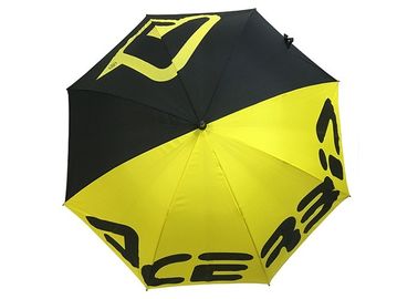 قماش حريري مظلات سوداء صفراء ترويجية للأشعة فوق البنفسجية طول إجمالي 101 سم