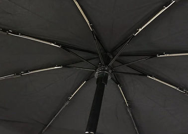 أسود قوي السفر مظلة قابلة للطي طبقة مزدوجة للطقس عاصف