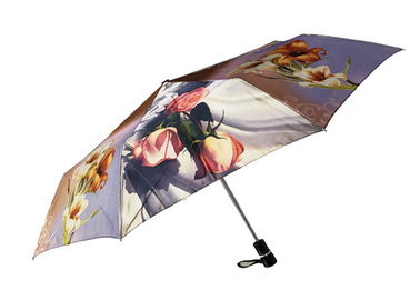مظلة المطر المدمجة ، السفر الشمس مظلة مخصص طباعة الحرير النسيج