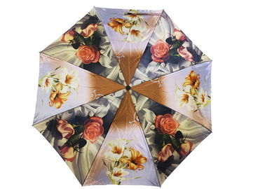 مظلة المطر المدمجة ، السفر الشمس مظلة مخصص طباعة الحرير النسيج