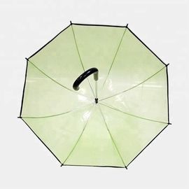 أخضر POE واضح القبة على شكل مظلة ، مظلة فقاعة المدمجة مع تقليم أسود