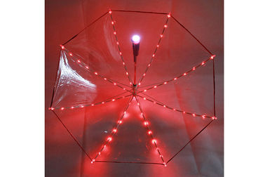 تخصيص الفتيات صغيرة مظلة حمراء سهلة الاستخدام اليدوي فتح 19 بوصة مع LED على نصائح