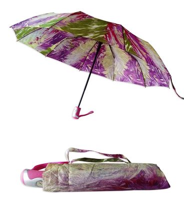 مظلة شمسية مضادة للماء / مقاومة للرياح 2 مظلة ملونة قابلة للطي للنساء