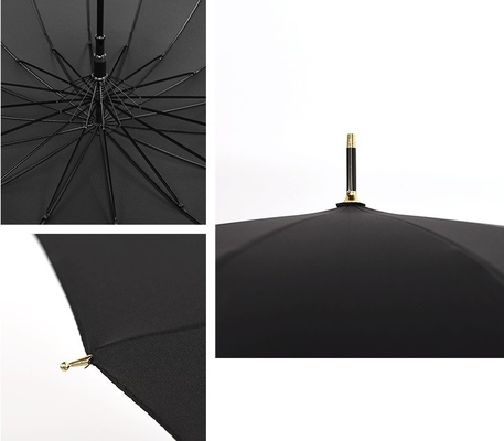 قطر 112 سنتيمتر قماش حريري مظلة مفتوحة السيارات مستقيم مع مقبض J خشبي