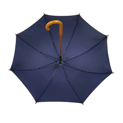 مستقيم الأعمال قماش حريري مقبض خشبي مظلة مع طباعة الشعار