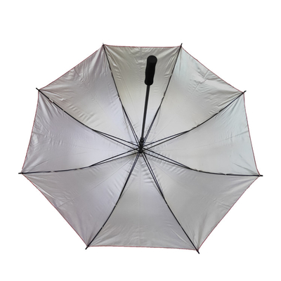 الحماية من الأشعة فوق البنفسجية 190T مظلة من نسيج البوليستر المستقيمة مع طلاء فضي