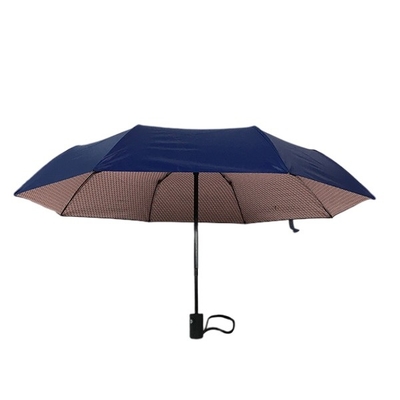 UPF طلاء مظلة أوتوماتيكية قابلة للطي مع أضلاع مزدوجة من الألياف الزجاجية
