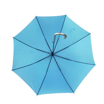 OEM مظلة قماش حريري مستقيمة مقاومة للماء بمقبض من الألومنيوم