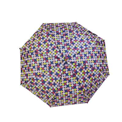 دليل فتح قماش حريري 190T مظلة قابلة للطي المدمجة بمقبض خشبي